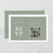 Nothing Fancy Just Love Sage Green QR-code RSVP  (Voorkant / Achterkant)