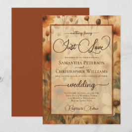 Nothing Fancy Just Love Sienna Boho Floral Wedding Kaart