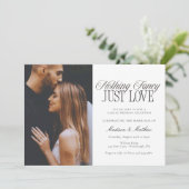 Nothing Fancy Just Love Wedding Invitation Kaart (Staand voorkant)