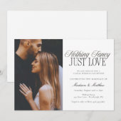 Nothing Fancy Just Love Wedding Invitation Kaart (Voorkant / Achterkant)