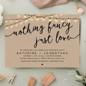 Nothing Fancy, Just Love, Wedding Reception Dinner Kaart