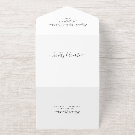 Nothing Fancy Just Love Wedding Reception Foil All In One Uitnodiging (Buiten)