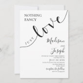Nothing Fancy Just Love, Wedding, Script, Simple Kaart (Voorkant)