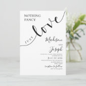 Nothing Fancy Just Love, Wedding, Script, Simple Kaart (Staand voorkant)