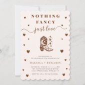 Nothing Fancy Just Love Western Rustic Wedding Kaart (Voorkant)