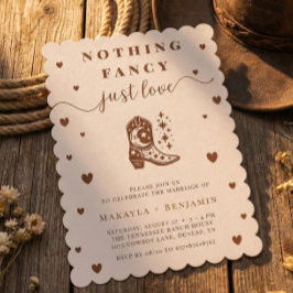 Nothing Fancy Just Love Western Rustic Wedding Kaart