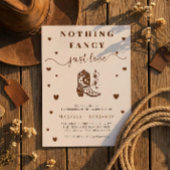 Nothing Fancy Just Love Western Rustic Wedding Kaart