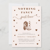 Nothing Fancy Just Love Western Rustic Wedding Kaart (Voorkant)