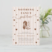 Nothing Fancy Just Love Western Rustic Wedding Kaart (Staand voorkant)