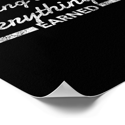 Nothing Is Given Everything Is Earned Motivational Poster (Hoek)