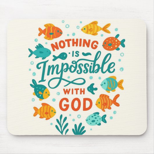 Nothing is impossible with god christian faith muismat (Voorkant)