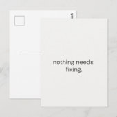 Nothing Needs Fixing – Minimal Support Postcard Briefkaart (Voorkant / Achterkant)
