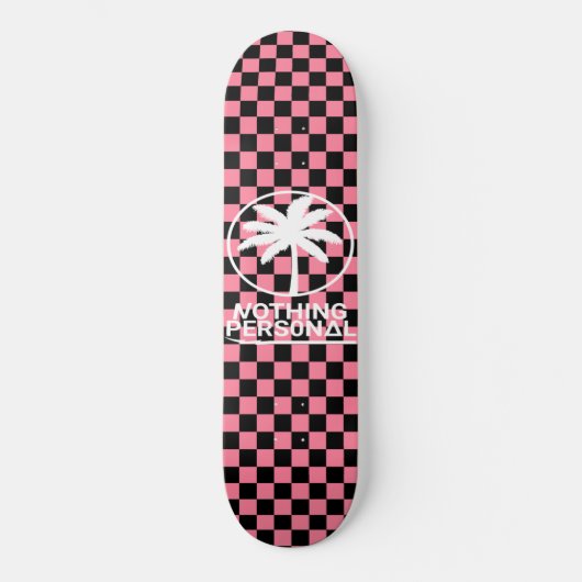 Nothing Personal Vaporwave Schachbrettpatroon Persoonlijk Skateboard (Voorkant)
