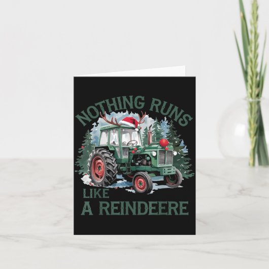 Nothing Runs Like A Reindeer Christmas Tractor Far Kaart (Voorkant)