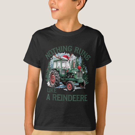 Nothing Runs Like A Reindeer Christmas Tractor Far T-shirt (Voorkant)