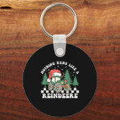 Nothing Runs Like A Reindeer Funny Christmas Famil Sleutelhanger (Voorkant)