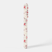 Notification Heart Bell Burgundy Red Love Pattern iPhone Hoesje (Rechterkant)