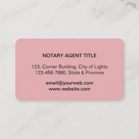 Notional Loan Signing Agent Nib Logo Tax Roos Gold Visitekaartje (Achterkant)