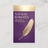 Notional Loan Signing Agent Paars & Gold Quill Visitekaartje (Voorkant)