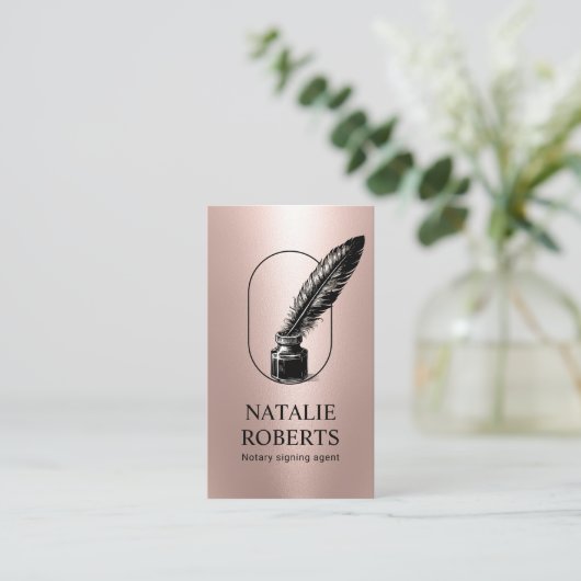 Notional Loan Signing Agent Quill Logo Gold Visitekaartje (Staand voorkant)