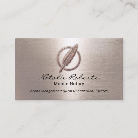Notional Loan Signing Agent Quill Logo Gold Visitekaartje (Voorkant)