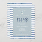 Notische uitnodiging tot tweede verjaardag (Voorkant / Achterkant)