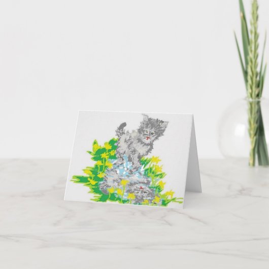 Notitie Blanco Wenskaart /Kitten Kaart (Voorkant)