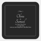 Notitie + Bruid Bruidegom Namen Zwart Wit Oneindig Vierkante Sticker (Voorkant)