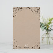 NOTITIE PAPIER rustieke zwarte confetti spot witte (Staand voorkant)