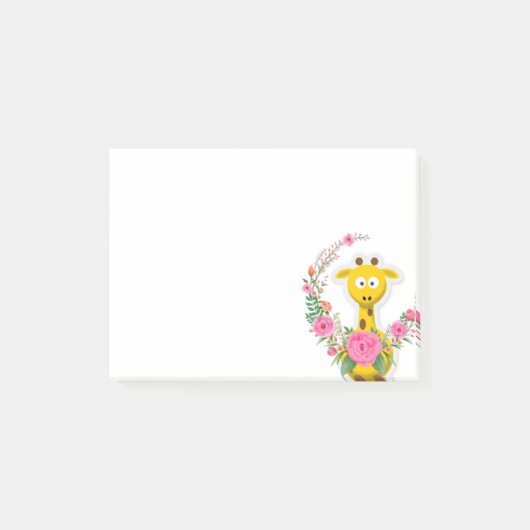 Notitie Post-it-notities, zonnebloem bloem giraffe Post-it® Notes (Voorkant)