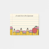 Notitie van de leraar handgetekende schoolkunst post-it® notes (Voorkant)