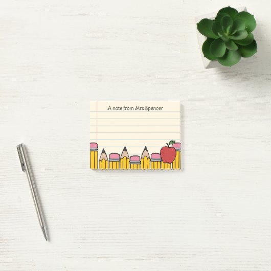Notitie van de leraar handgetekende schoolkunst post-it® notes (Kantoor)