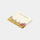 Notitie van de leraar handgetekende schoolkunst post-it® notes (Schuin)
