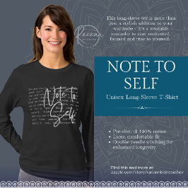 "Notitie voor mezelf" Inspirerende uniseks lange m T-shirt