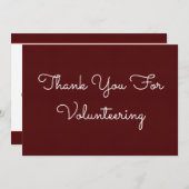 notitie voor vrijwilligers bedankkaart (Voorkant / Achterkant)