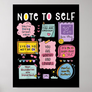 Notitie Voor Zelf Psycholoog Mentale Gezondheid Be Poster