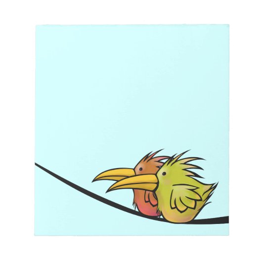 Notitieblok, 2 vogels op een draad notitieblok (Voorkant)