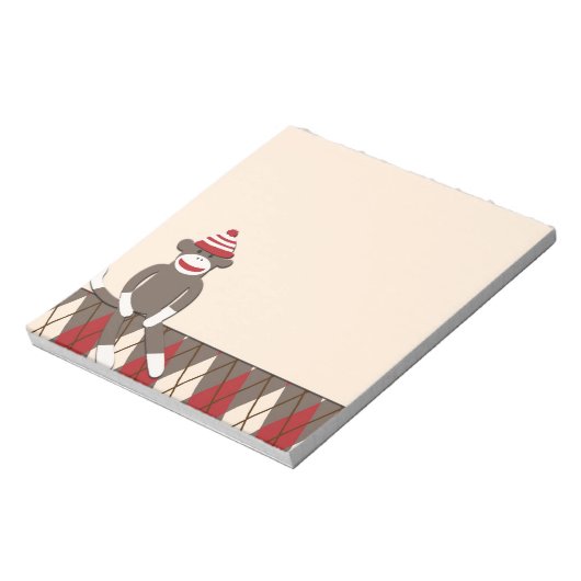 Notitieblok Argyle Sock Monkey (Linkerzijde)