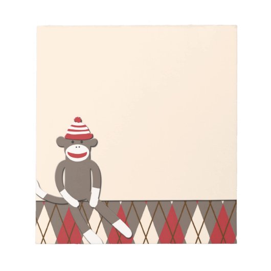 Notitieblok Argyle Sock Monkey (Voorkant)