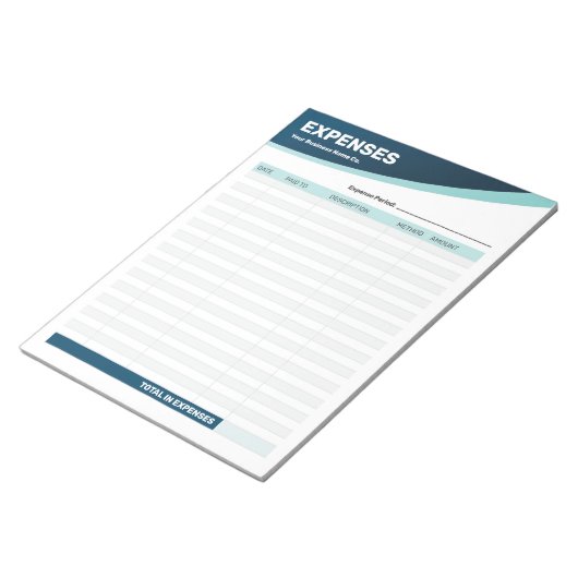 Notitieblok bedrijfsformulier onkostenregistratie (Schuin)