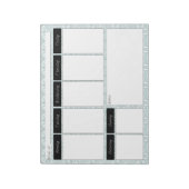 Notitieblok Blauw en zwart Damask Wekly Pattern (Linkerzijde)