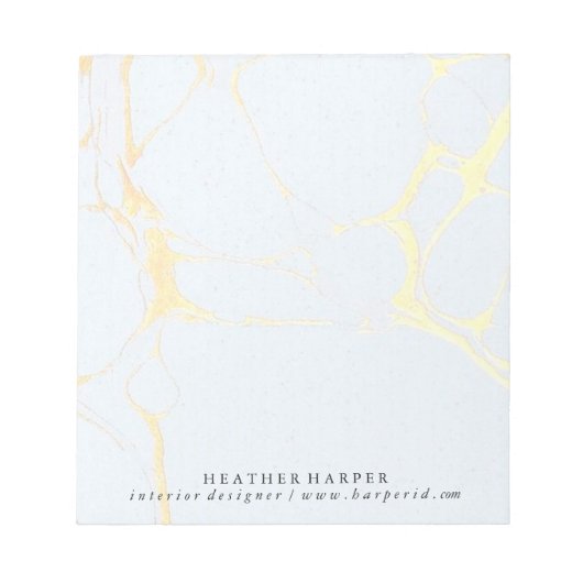 Notitieblok - Blauw & goudmarmer (Voorkant)