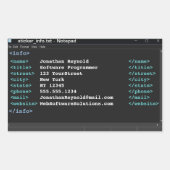 Notitieblok Coder Computer Programmer Format Dark  Rechthoekige Sticker (Voorkant)