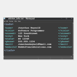 Notitieblok Coder Computer Programmer Format Dark  Rechthoekige Sticker