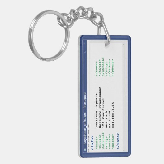 Notitieblok Coder Format Computer Programmer Scien Sleutelhanger (Voorkant Links)