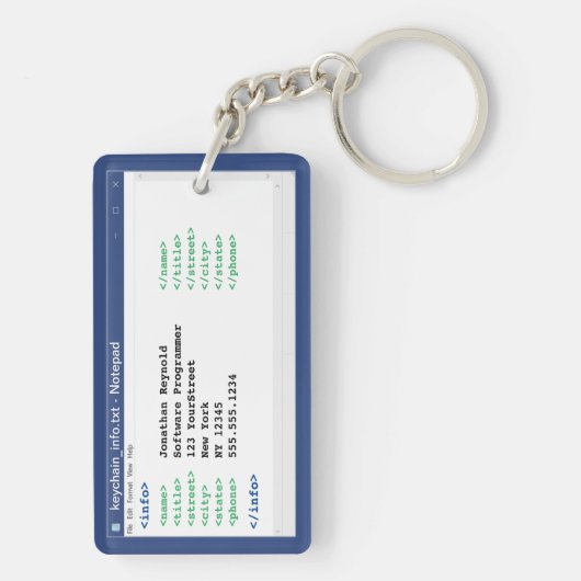 Notitieblok Coder Format Computer Programmer Scien Sleutelhanger (achterkant)