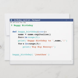 Notitieblok Computer Programmer Coder Format Birth Kaart