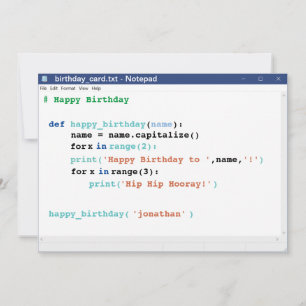 Notitieblok Computer Programmer Coder Format Birth Kaart