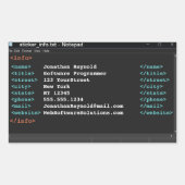 Notitieblok Computer Programmer Coder Format Dark Rechthoekige Sticker (Voorkant)