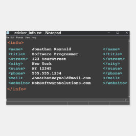 Notitieblok Computer Programmer Coder Format Dark  Rechthoekige Sticker